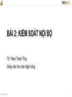 Bài giảng Kiểm toán căn bản: Bài 2 - TS. Phạm Thanh Thủy