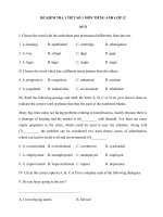 Tải Đề kiểm tra 1 tiết số 1 môn Tiếng Anh lớp 12 năm học 2018 - 2019 (Đề 3) - Ôn tập Tiếng Anh lớp 12 chương trình mới Unit 1, 2