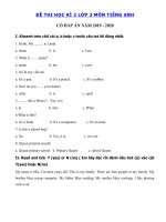 Tải Bài ôn tập tiếng Anh lớp 3 theo sách mới - Đề cương ôn thi tiếng Anh lớp 3 học kì 2 có đáp án