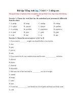 Tải Bài tập Tiếng Anh lớp 7 Unit 1 + 2 nâng cao - Ôn tập tiếng Anh lớp 7 Chương trình mới