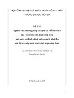 Nghiên cứu phương pháp xác định cơ chế tài chính của cấp nước sinh hoạt nông thôn và đề xuất mô hình chính sách quản lý khai thác các dịch vụ cấp nước sinh hoạt nông thôn 