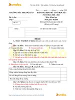 Tải về Đề thi học kì 1 lớp 5 môn Khoa học Trường Tiểu học Đội Cấn năm