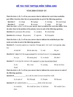 Tải Đề thi thử tốt nghiệp THPT lần 3 môn tiếng Anh trường THPT Phạm Công Bình - Đề thi tiếng Anh THPT Quốc Gia 2020 có đáp án