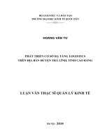 Luận văn thạc sỹ - Phát triển cơ sở hạ tầng logistics trên địa bàn huyện Trà Lĩnh, tỉnh Cao Bằng