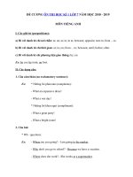 Tải Đề thi học kì 1 lớp 7 môn Tiếng Anh năm học 2018 - 2019 - Ôn thi hoc kì 1 môn Tiếng Anh lớp 7 chương trình mới