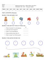 Tải Đề thi học kì 2 môn Tiếng Anh lớp 5 theo giáo trình Let's go - Đề kiểm tra học kì 2 môn Tiếng Anh có file nghe và đáp án