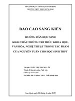 Sáng kiến kinh nghiệm, SKKN - Hướng dẫn học sinh khai thác những tri thức khoa học, văn hóa, nghệ thuật trong tác phẩm của Nguyễn Tuân cho học sinh THPT