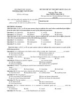 Tải Đề thi thử THPT Quốc gia môn tiếng Anh lần 2 trường THPT Ngô Sĩ Liên, Bắc Giang năm 2016 - Đề thi thử Đại học năm 2016 - Có đáp án