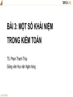 Bài giảng Kiểm toán căn bản: Bài 3 - TS. Phạm Thanh Thủy
