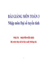 Bài giảng nhập môn đại số tuyến tính  
