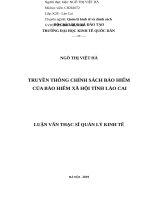 Luận văn thạc sỹ - Truyền thông chính sách bảo hiểm của Bảo hiểm xã hội tỉnh Lào Cai