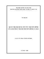 Quản trị nội dung tin tức truyền hình của đài phát thanh truyền hình cà mau 