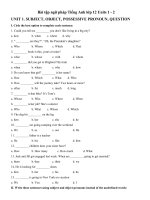 Tải Bài tập Tiếng Anh lớp 12 Unit 1, 2 - Ôn tập Tiếng Anh lớp 12