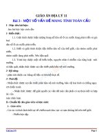 Giáo án Địa lý 11 bài 3: Một số vấn đề mang tính toàn cầu | Lớp 11, Địa lý - Ôn Luyện