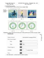 Tải Đề kiểm tra 1 tiết môn Tiếng Anh lớp 7 Chương trình mới Trường THCS Cẩm Văn, Hải Dương năm học 2016 - 2017 (Lần 2) - Đề kiểm tra 1 tiết môn Tiếng Anh thí điểm CÓ ĐÁP ÁN