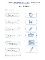 Tải Phiếu bài tập cuối tuần môn Tiếng Anh lớp 2 Tuần 10 - Bài tập cuối tuần tiếng Anh 2 có đáp án