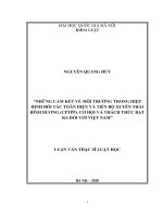 Những cam kết về môi trường trong hiệp định đối tác toàn diện và tiến bộ xuyên thái bình dương (CPTPP) cơ hội và thách thức đặt ra đối với việt nam 