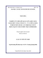 Mối liên quan giữa kiểu gene giảm chức năng CYP2C19 2, 3 và tiên lượng ở bệnh nhân được can thiệp đặt stent ĐMV có điều trị clopidogrel 