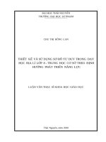 Thiết kế và sử dụng sơ đồ tư duy trong dạy học địa lí lớp 8   trung học cơ sở theo định hướng phát triển năng lực 