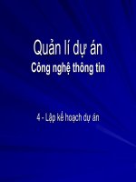 Quản lí dự án Công nghệ thông tin -  Lập kế hoạch dự án