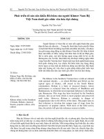 Phát triển di sản sân khấu Rô-băm của người Khmer Nam Bộ Việt Nam dưới góc nhìn văn hóa đại chúng