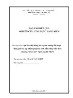Sáng kiến kinh nghiệm, SKKN - Lựa chọn hệ thống bài tập và hướng dẫn hoạt động giải bài tập nhằm giúp học sinh nắm vững kiến thức chương “Chất khí” Vật lí lớp 10 THPT