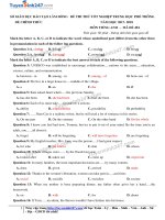 Đề thi thử THPTQG 2018 môn Tiếng Anh - Sở GD & ĐT Lâm Đồng có đáp án