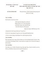 Đề thi tuyển sinh vào lớp 10 năm 2018 - 2019 môn Văn - Sở GD&ĐT Phú Thọ