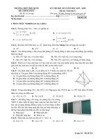 Đề thi học kì 1 môn Toán lớp 11 năm 2019 - 2020 THPT Phú Quốc có đáp án | Toán học, Lớp 11 - Ôn Luyện