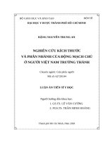 luận án tiến sĩ uận án tiến sĩ nghiên cứu kích thước và phân nhánh của động mạch chủ ở người việt nam trưởng thành 