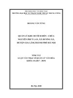 Quản lý khu di tích đền - chùa Nguyên Phi Ỷ Lan, xã Dương Xá, huyện Gia Lâm, thành phố Hà Nội