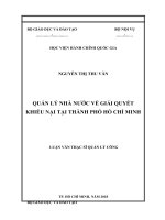 luận văn thạc sĩ quản lý nhà nước về giải quyết khiếu nại tại thành phố hồ chí minh 