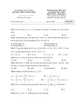 Đề thi học kì 1 Toán 11 năm 2019 – 2020 trường Thanh Miện – Hải Dương | Toán học, Lớp 11 - Ôn Luyện