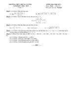 Đề thi có đáp án chi tiết học kỳ 2 môn toán lớp 11 trường THPT Trưng vương năm học 2016 - 2017 | Toán học, Lớp 11 - Ôn Luyện