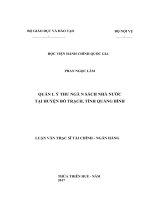 luận văn thạc sĩ quản lý thu ngân sách nhà nước tại huyện bố trạch, tỉnh quảng bình 
