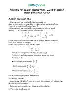 Ôn thi Toán vào 10 - Chuyên đề 2 - GIẢI PHƯƠNG TRÌNH VÀ HỆ PHƯƠNG TRÌNH BẬC NHẤT HAI ẨN - Toán học