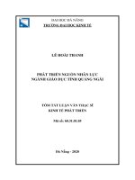 Phát triển nguồn nhân lực ngành giáo dục tỉnh quảng ngãi 
