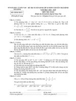 Đáp án đề tuyển sinh lớp 10 môn Toán sở GD và ĐT Thái Bình (đề chuyên) 2018