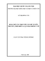Báo chí cần thơ với vấn đề tuyên truyền, phổ biến luật bảo hiểm y tế 