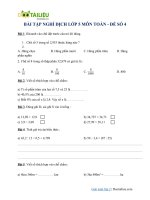 Bài tập nghỉ dịch lớp 5 môn Toán - Đề số 4