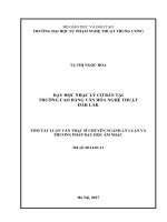 Dạy học Nhạc lý cơ bản tại Trường Cao đẳng Văn hóa Nghệ thuật Đắk Lắk