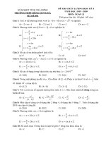 Đề thi học kì 1 Toán 11 năm 2019 – 2020 trường Đông Hưng Hà – Thái Bình | Toán học, Lớp 11 - Ôn Luyện
