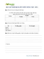 Bài tập nghỉ dịch lớp 5 môn Tiếng Việt - Đề số 2