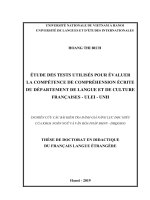 Conception d’un cadre d’évaluation de la compréhension écrite  étude des tests de compréhension écrite au département de langue et de culture françaises   ULEI   UNH 