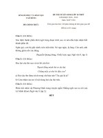 Đề thi tuyển sinh vào lớp 10 năm 2018 - 2019 môn Ngữ Văn - Cao Bằng có đáp án