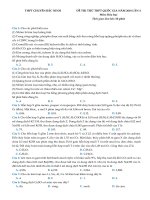 Đáp án đề thi thử Hóa - THPT Chuyên Bắc Ninh – lần 4