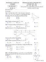 Đề thi học kì 1 môn Toán 12 năm 2020-2021 có đáp án - Sở GD&ĐT Nam Định