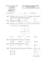 Đề thi học kì 1 môn Toán 12 năm 2020-2021 có đáp án - Trường THPT Lê Trung Kiên