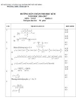 Đáp án môn toán học kỳ 2 lớp 11 trường THPT Vĩnh lộc năm học 2016 - 2017 | Toán học, Lớp 11 - Ôn Luyện
