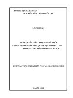 luận văn thạc sĩ phân quyền giữa cơ quan nhà nước ở trung ương với chính quyền địa phương cấp tỉnh từ thực tiễn tỉnh bình phước 